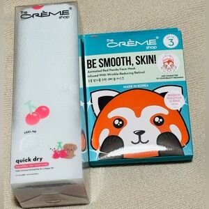 The Crème Shop Set of 3 Red Panda Facial Masks & Microfibre Quick Dry Hair Towel